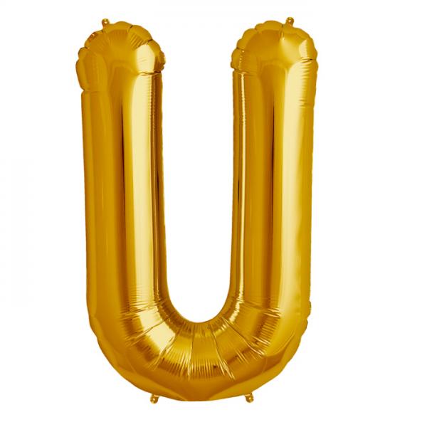 Folienballon Zahl U Gold