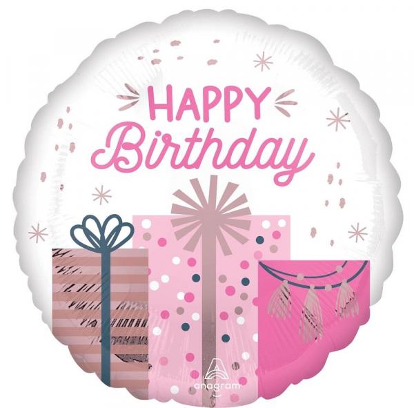 Happy Birthday Folienballon Rosa Geschenke