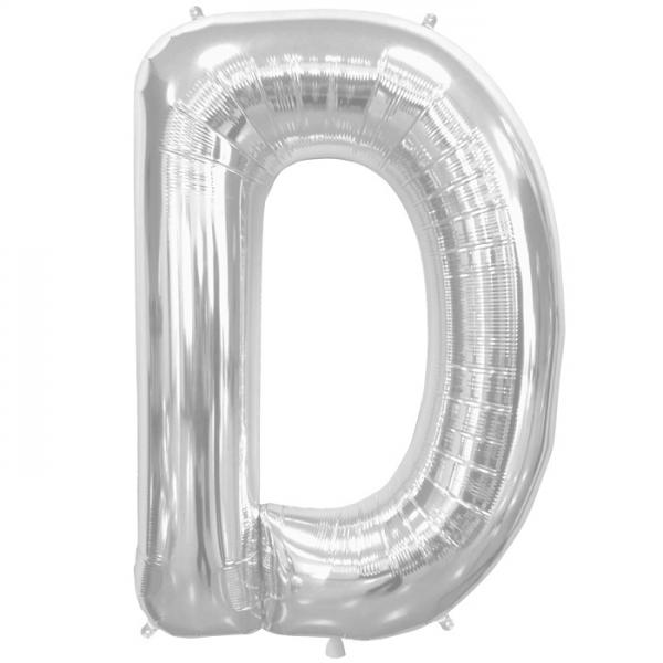 Buchstabe D Folienballon Silber XXL