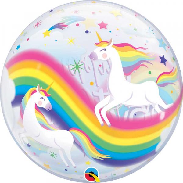 Regenbogen und Einhorn Bubble Ballon