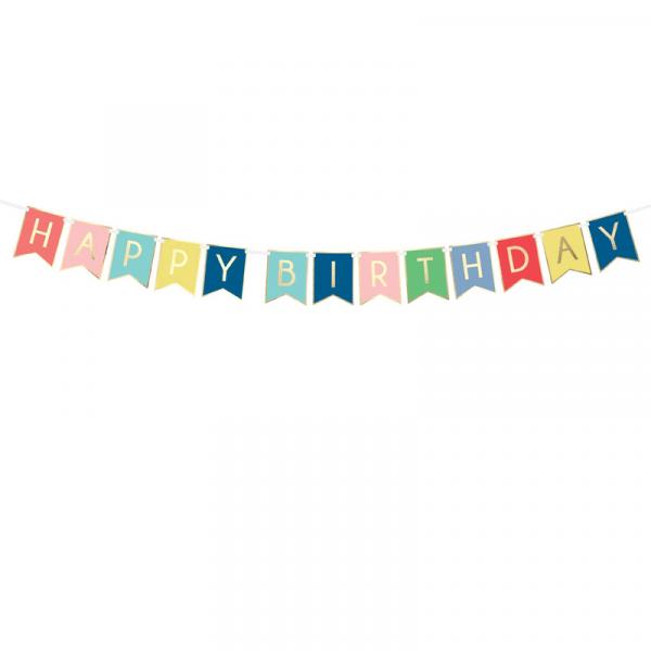 Unique Party Wimpelkette 'Happy Birthday' – 2,7 M Lang, Glitzernd Schwarz, Für Geburtstagsdeko