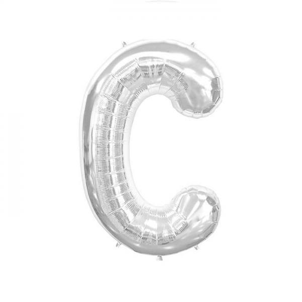 Buchstabe C Folienballon Silber