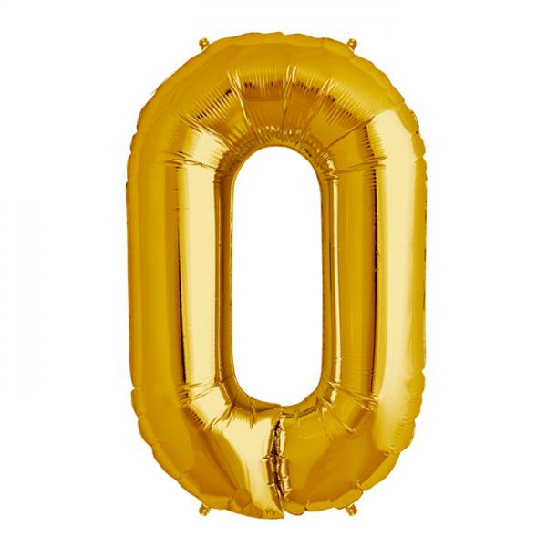 Folienballon Zahl O Gold