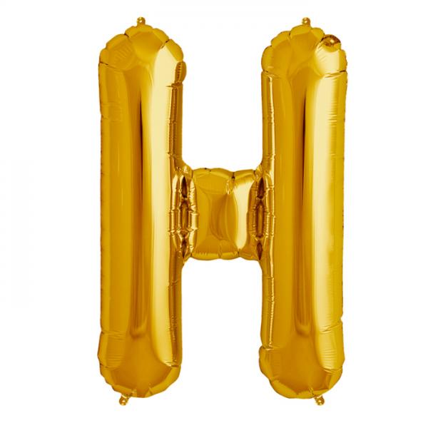 Folienballon Zahl H Gold