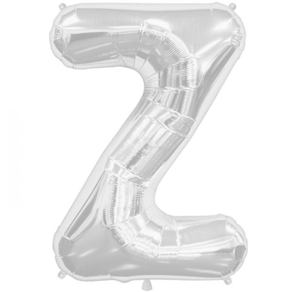 Buchstabe Z Folienballon Silber XXL