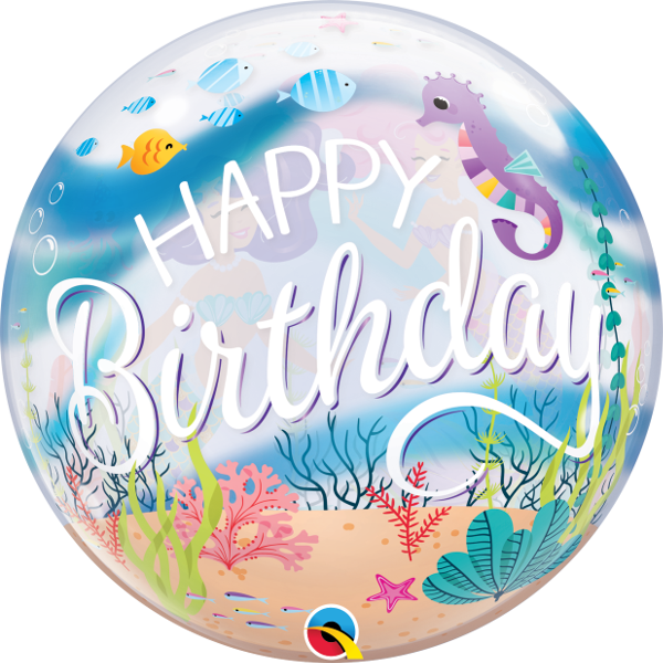 Bubble Ballon Happy Birthday Meerjungfrauen
