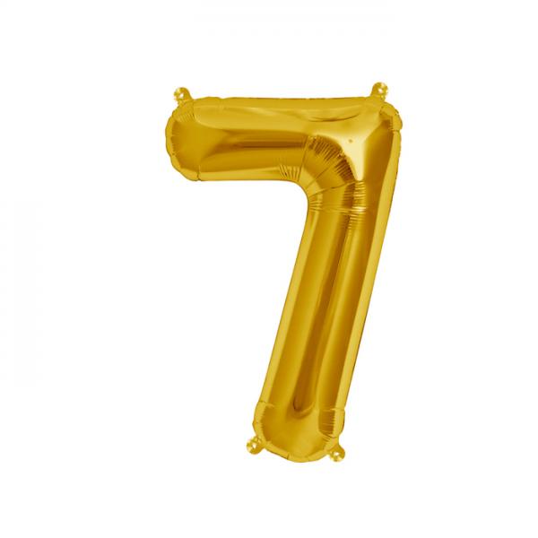 Zahl 7 Folienballon gold