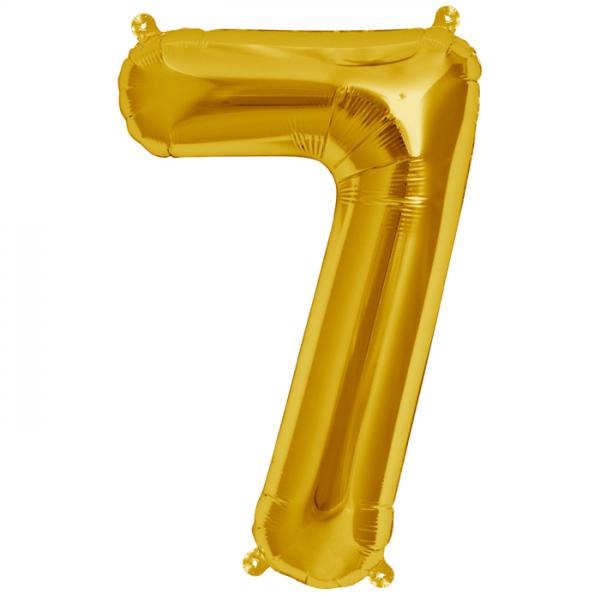 Zahl 7 Folienballon gold