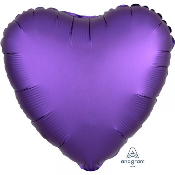 Folienballon Herz Violett Chrome