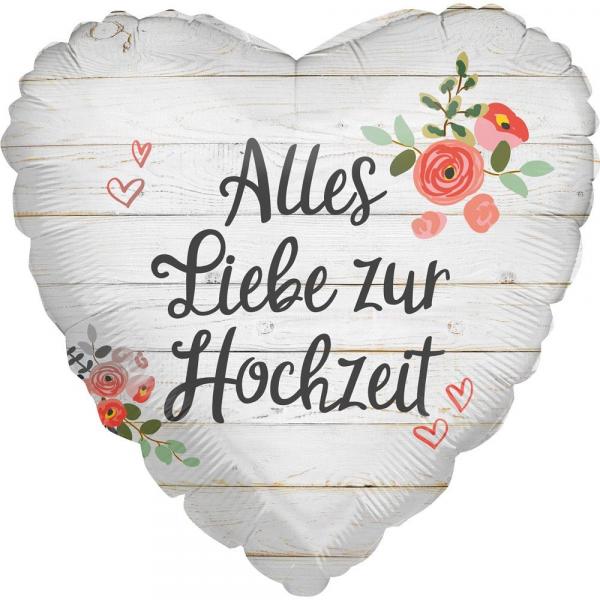 Alles Liebe Zur Hochzeit Herz Folienballon