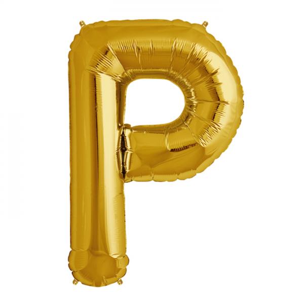 Folienballon Zahl P Gold