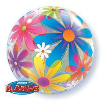 Runder Folienballon 'Pink Flowers' Mit Glitzer & Zahl 5 – Ideal Für Geburtstagsfeiern Oder Als Partydeko
