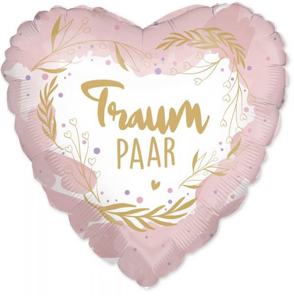 Traumpaar Folienballon Gold-Rosa