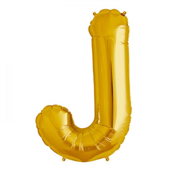 Folienballon Zahl J Gold