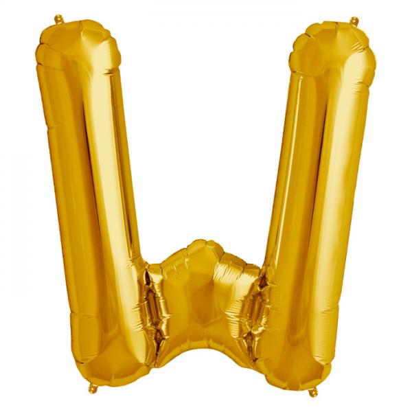 Folienballon Zahl W Gold