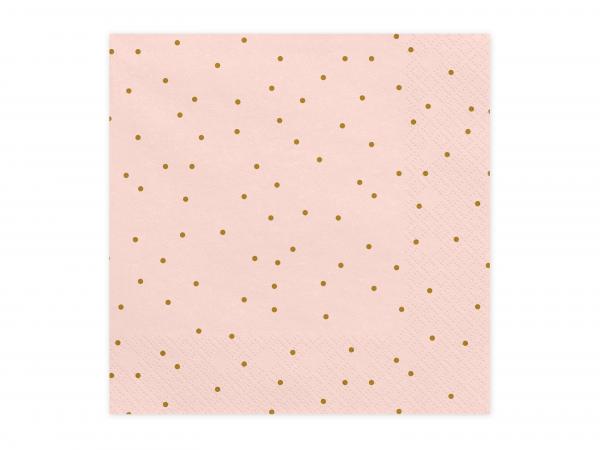 Goldene Punkte Servietten Rosa