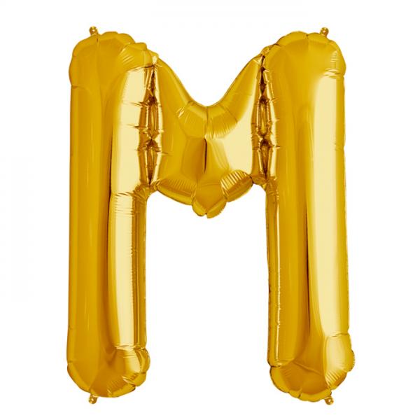 Folienballon Zahl M Gold