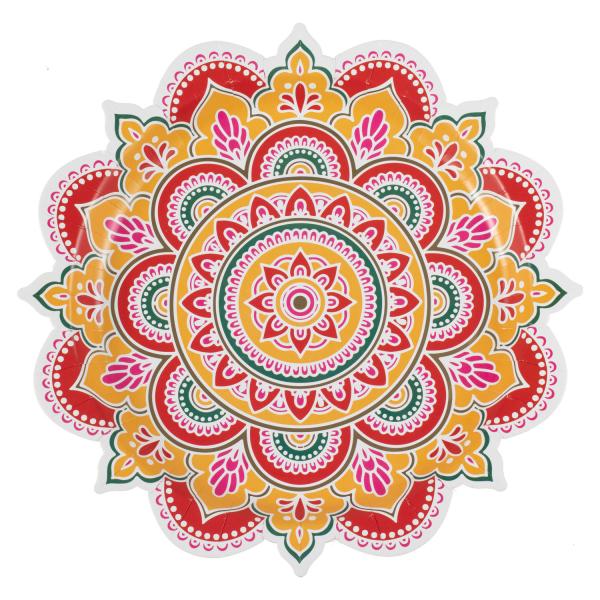 Pappteller Mandala Bunt