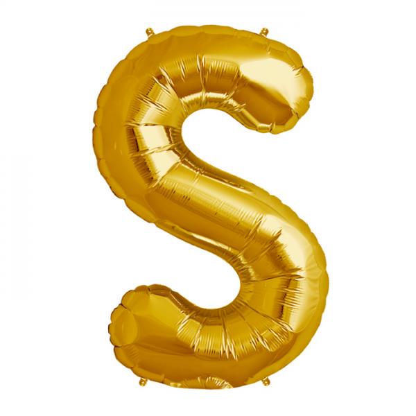 Folienballon Zahl S Gold