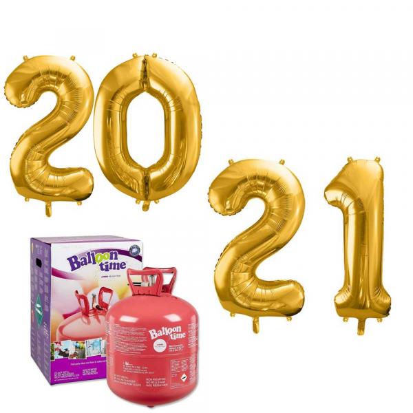 2021 Silvester Party Zahlen Ballon Set mit Helium