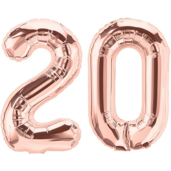 20 Zahlenballon Set Rosegold Xxl Balloon Fantasy Partyboutique 20 is a tetrahedral number as 1, 4, 10, 20. 20 zahlenballon set rosegold xxl