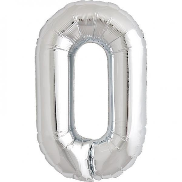 Buchstabe O Folienballon Silber XXL
