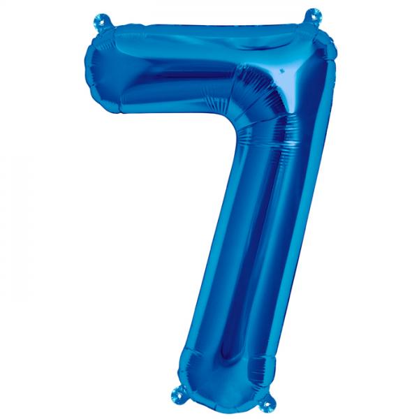 Zahl 7 Folienballon blau