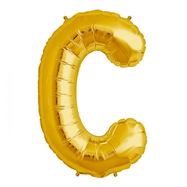 Folienballon Zahl C Gold