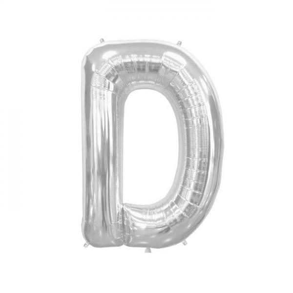 Buchstabe D Folienballon Silber