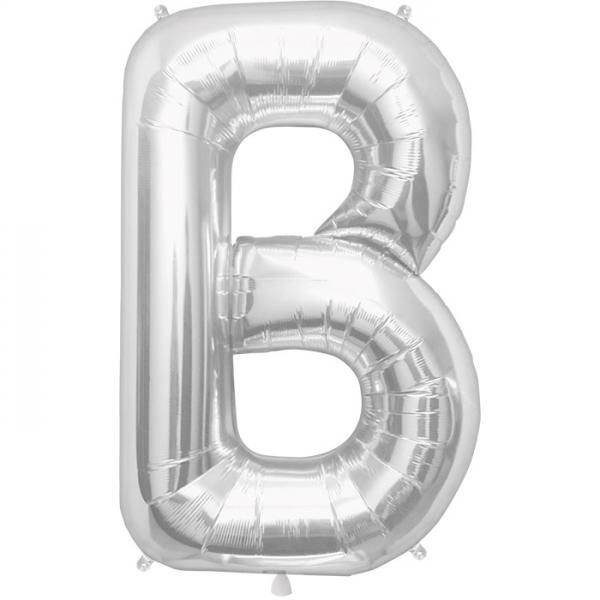 Buchstabe B Folienballon Silber XXL