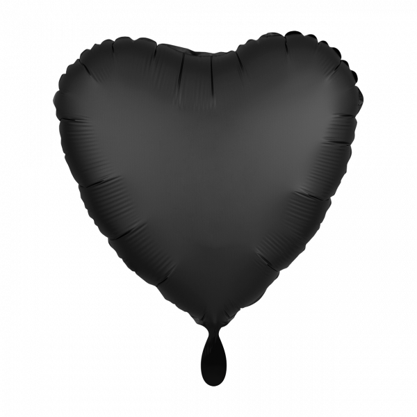 Folienballon Herz Schwarz Chrome