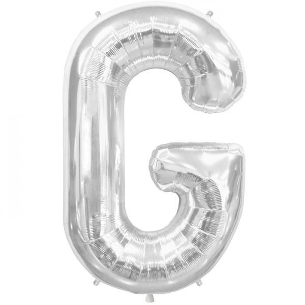 Buchstabe G Folienballon Silber XXL