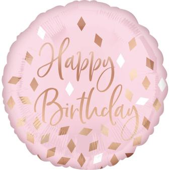 Happy Birthday Folienballon Blush-Rosegold
