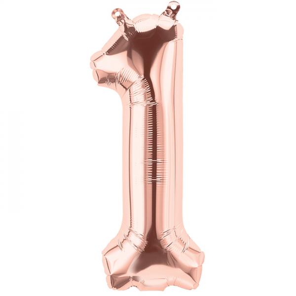 AV Zahl 1 Ballon Roségold XXL