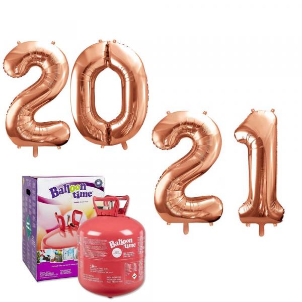 2021 Silvester Party Zahlen Ballon Set mit Helium