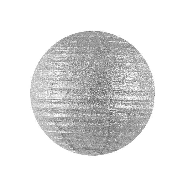 Lampion Silber Glitzer