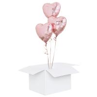 3 Herzballon Rosegold mit Helium 3 Herzballon Rosegold mit Helium