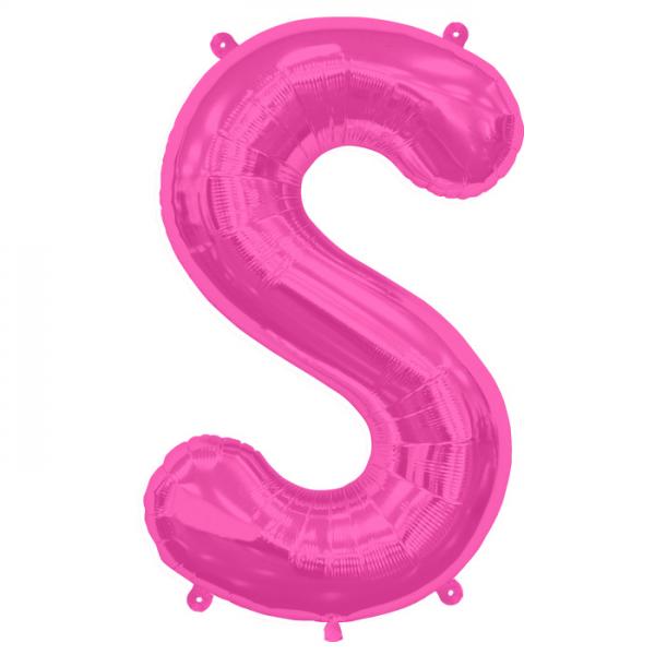 Buchstabe S Folienballon Pink XXL