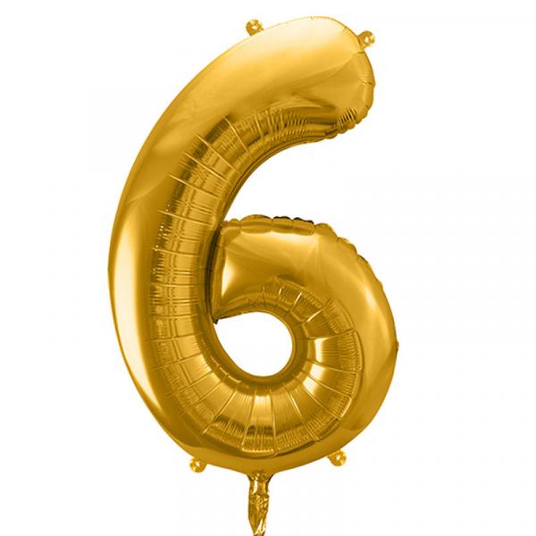 Zahlenballon 6 Gold XXL