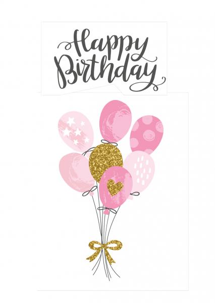 Postkarte Happy Birthday Ballons
