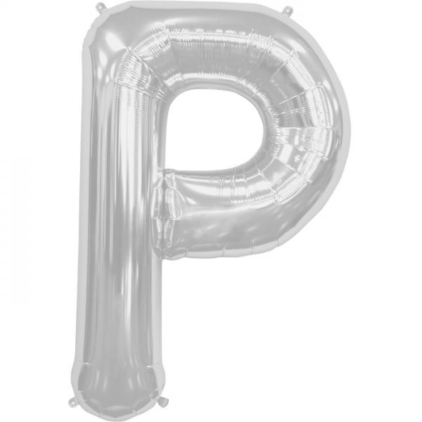 Buchstabe P Folienballon Silber XXL