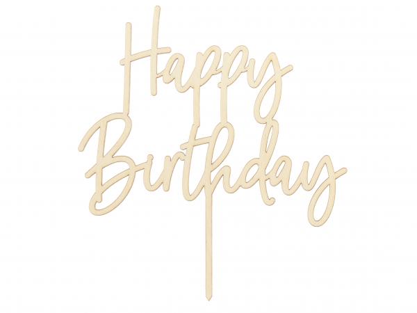 Cake Topper Happy Birthday Holz