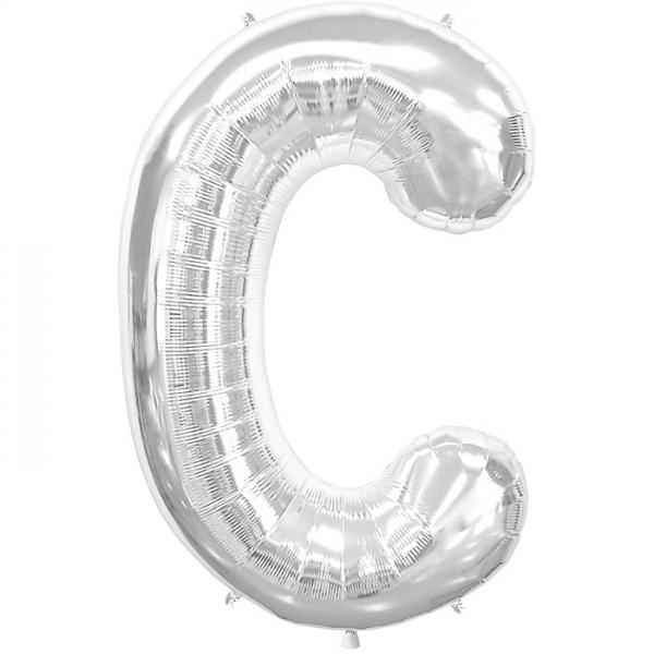 Buchstabe C Folienballon Silber XXL
