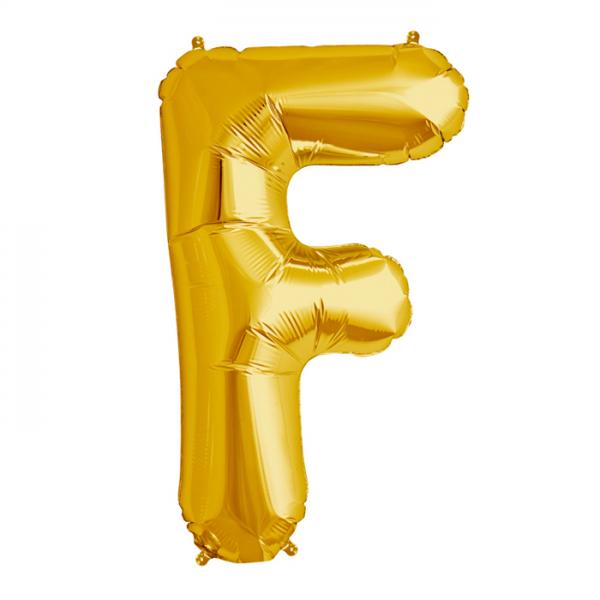 Folienballon Zahl F Gold