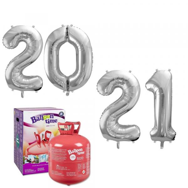 2021 Silvester Party Zahlen Ballon Set mit Helium