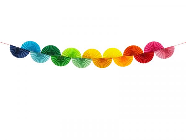 Fächergirlande Regenbogen Bunt
