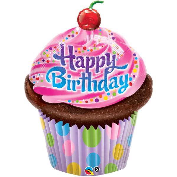 Birthday Frosted Cupcake Folienballon