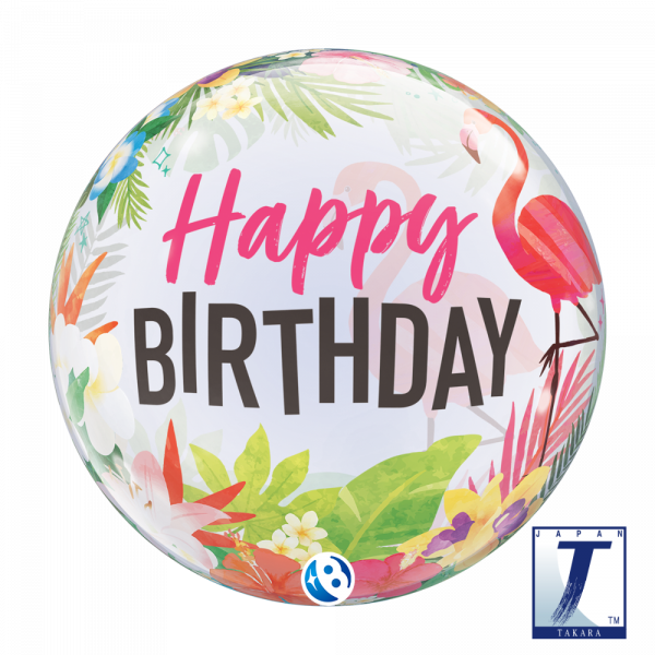 Bubble Ballon Happy Birthday Tropical