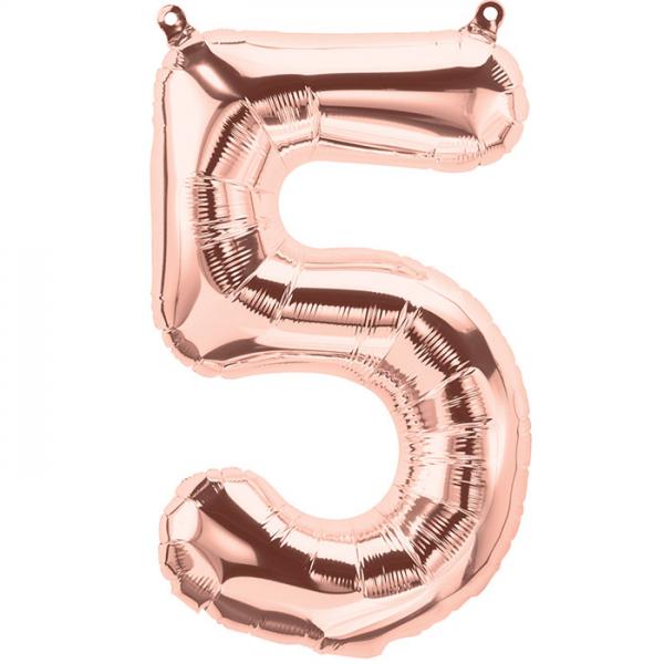 AV Zahl 5 Ballon Roségold XXL