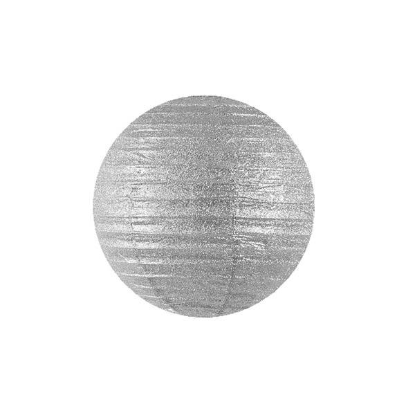Lampion Silber Glitzer